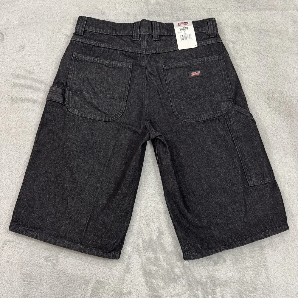 NWT Dickies Carpenter Long Shorts Men's 34 Charcoal Black Relaxed Wide Leg Denim